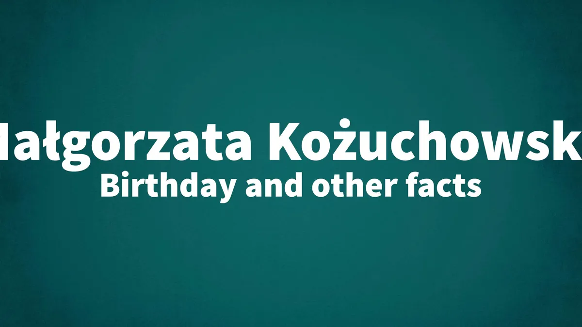 małgorzata kożuchowska — PL news