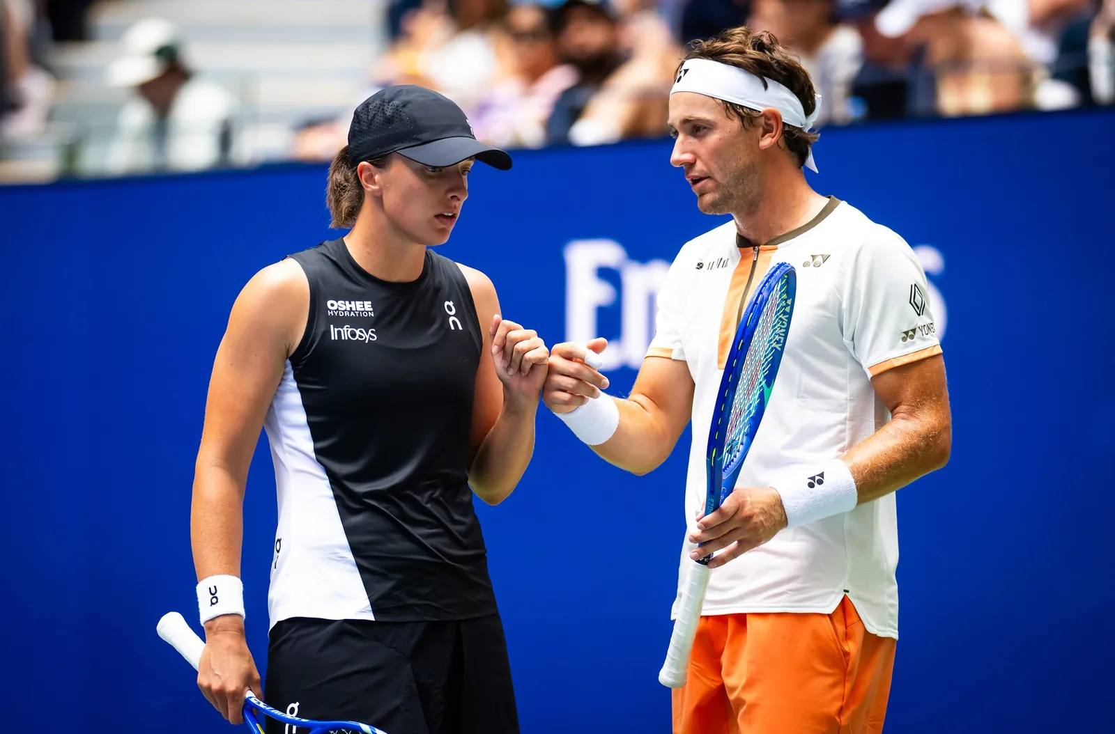 Iga ÅwiÄ tek i Casper Ruud podczas US Open 2025